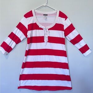 Tommy Bahama Red and White Striped Midi Dress